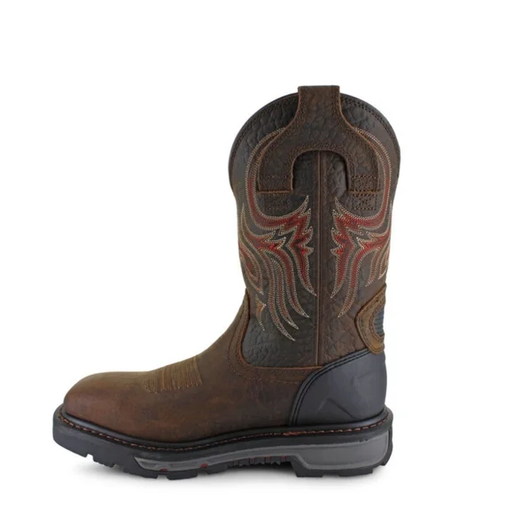 Justin Men's Driscoll Mahogany Western Work Boot Squaretoe WK2110 - Picture 2 of 16